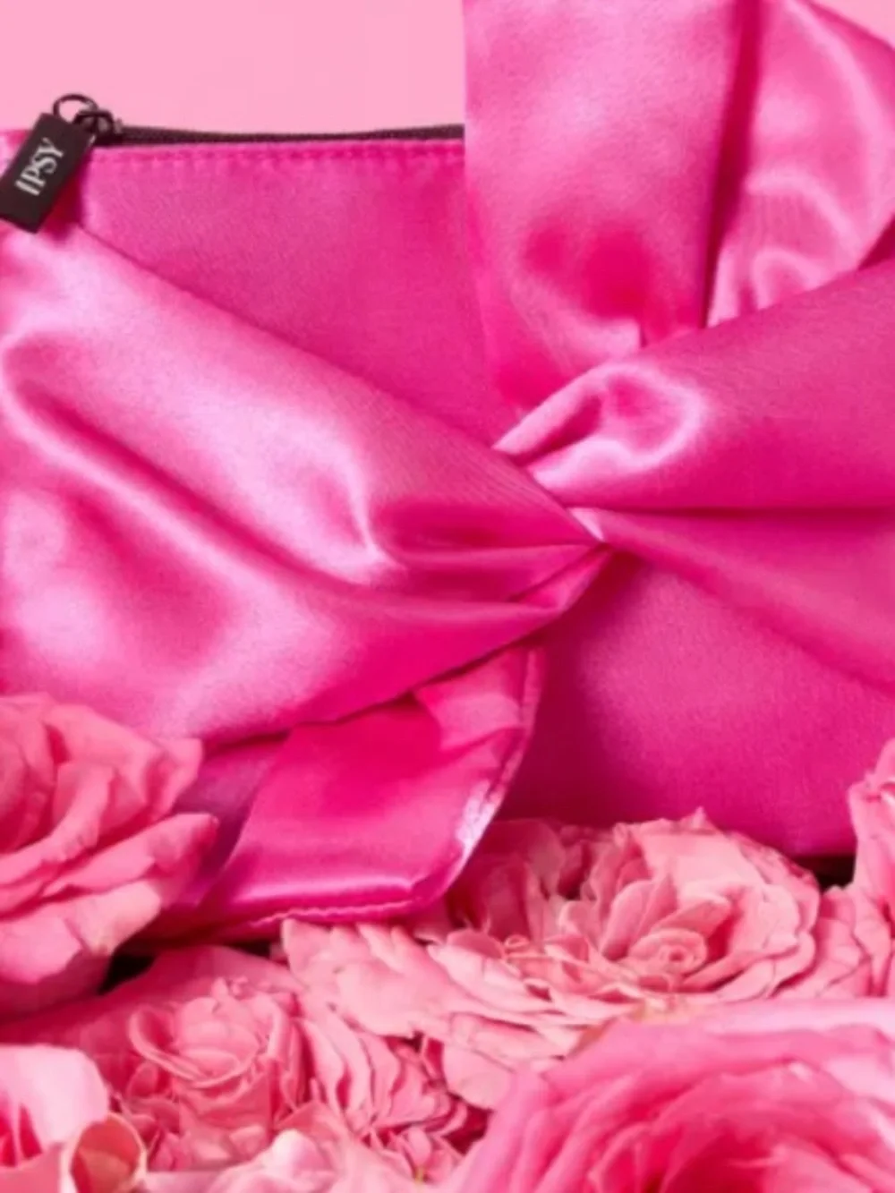 Ipsy Hot Pink Satin Cosmetic Glam Bag
